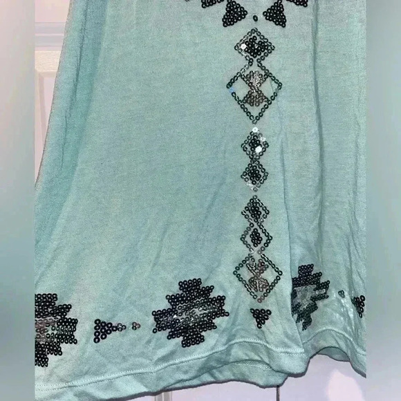 Teal Aztec Razor‎ Back Tank-top Size S B48 - Picture 5 of 5